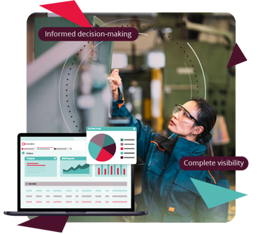 Women using manufacturing software