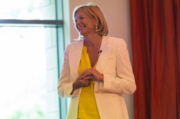 Nerys Hebdon talking on stage