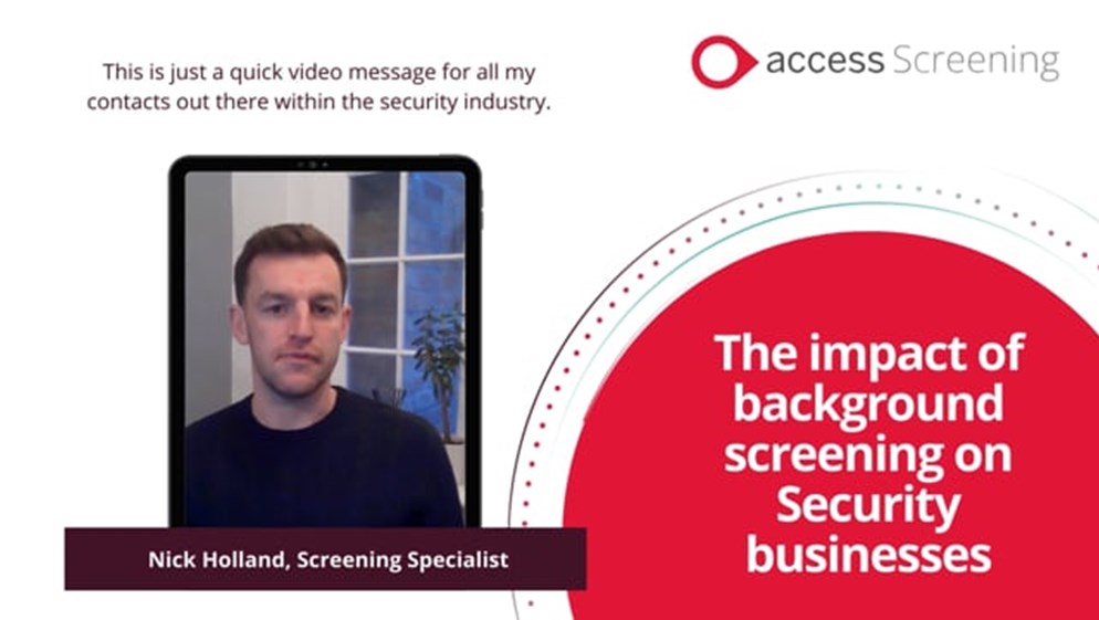 The impact of background screening on Security businesses