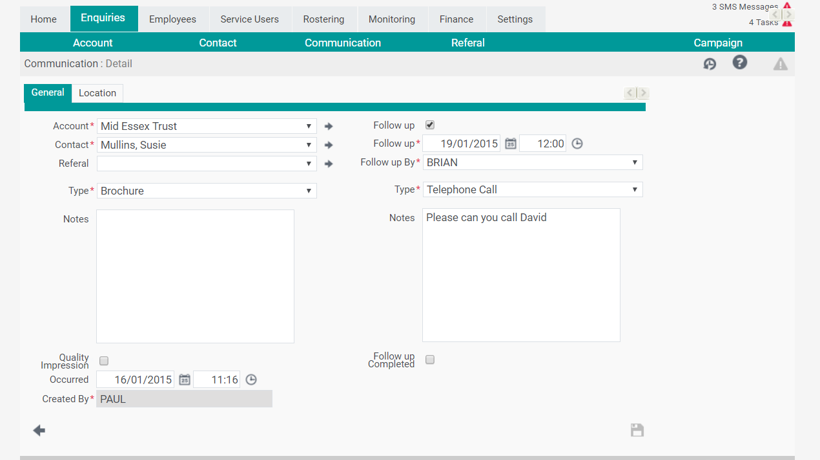 Client Enquiries | Access Care Management Software