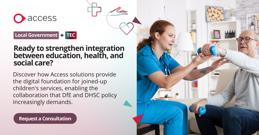 A promotional banner for Access solutions in children's services.