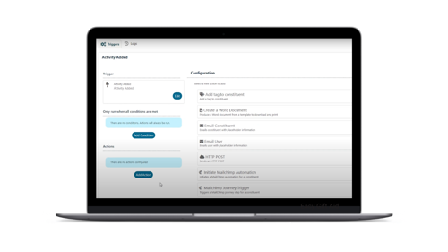 Donorfy triggers screenshot on laptop