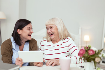 Care worker with an older person