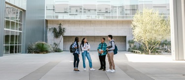 University students near the local health centre.