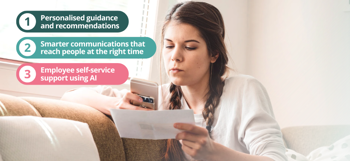 How can AI and employee benefits work together to improve engagement graphic
