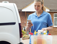 House cleaner using mobile device