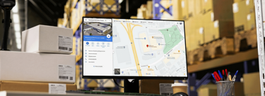 Computer screen with Google Maps