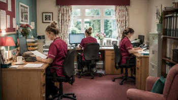 carers working in an office