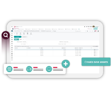 Fixed asset register on tablet