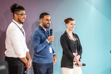 Access employees giving presentation