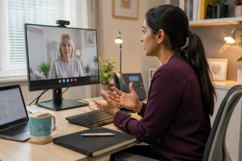 An NHS virtual appointment, demonstrating telehealth in action.