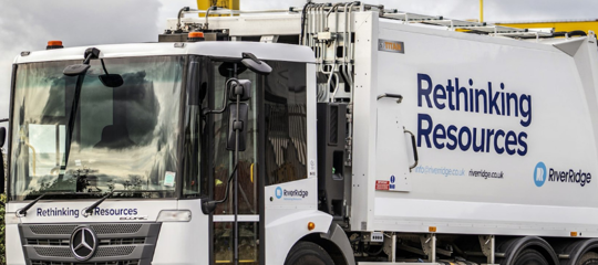 RiverRidge Resources recycling truck at site
