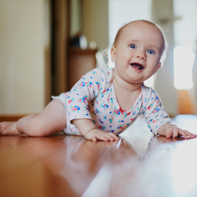 A baby crawling