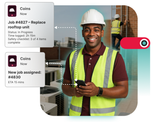 Service dispatcher using Access Coins Evo