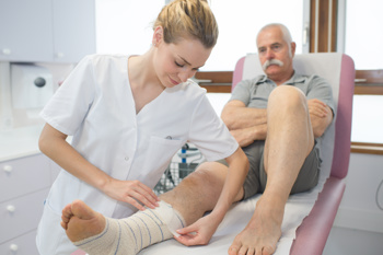 A patient being treated by a private nurse.