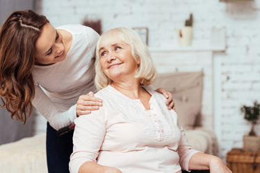 Care worker with elderly lady