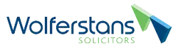 Wolferstans Solicitors logo with blue and green geometric shapes next to the firm name