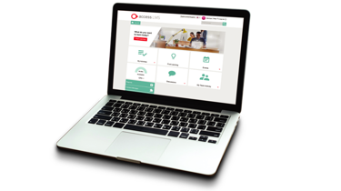 Laptop displaying a legal learning management system (LMS) dashboard