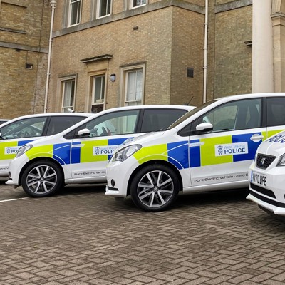 Police cars parked up