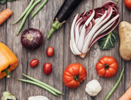 Vegetables laid out on a table