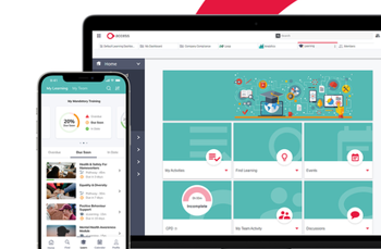 Screenshots of Access LMS on desktop & mobile app