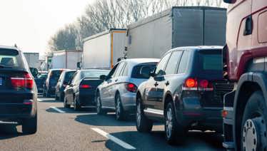 Traffic jam on a highway