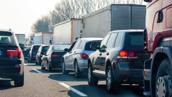 Traffic jam on a highway
