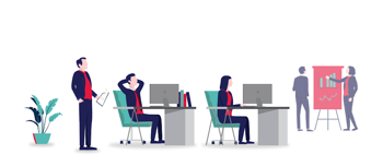 Graphic of workers in the office