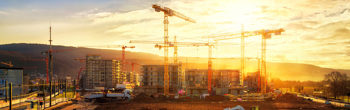 construction site at dawn