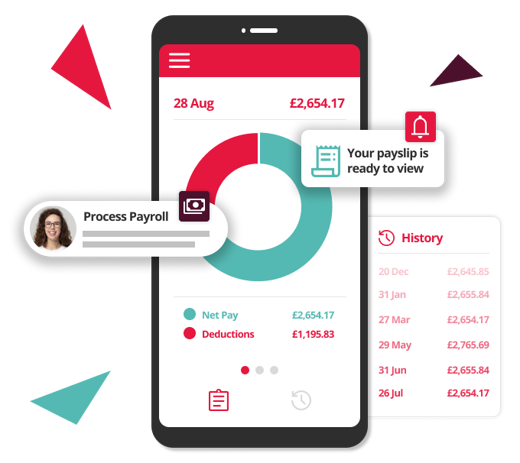 Payroll software app on mobile device