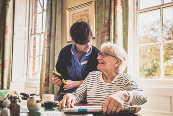 care worker with an old lady
