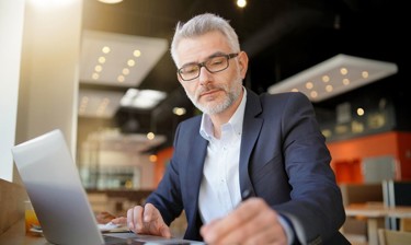 A man on his laptop