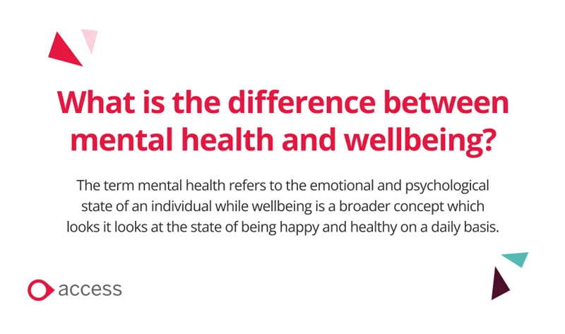 What is the difference between mental health and wellbeing?