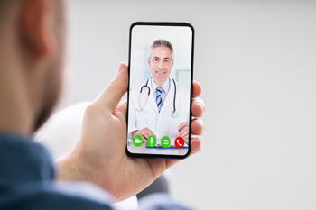 A video call with a doctor.