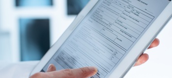 Electronic medical records on a digital tablet.