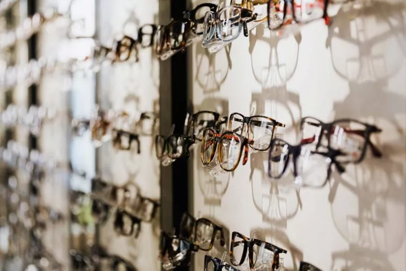 Selection of reading glasses at store
