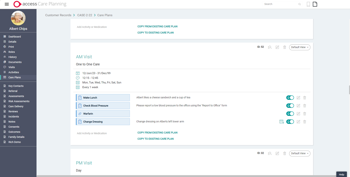 A screenshot of our Access Care Planning software.