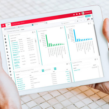 Expense management software on tablet