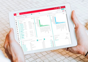 Expense management software on tablet