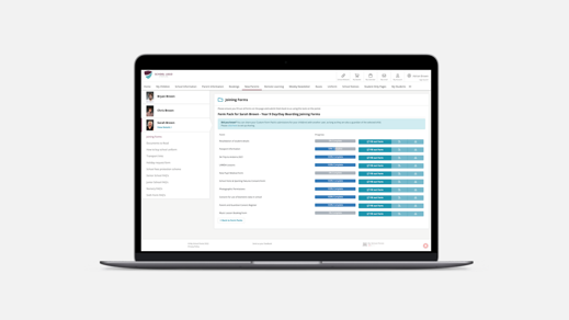 Screenshot of software on a laptop