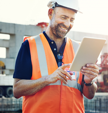 Construction Worker Using Digital Tablet 1200X800