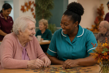 residential carer with elder