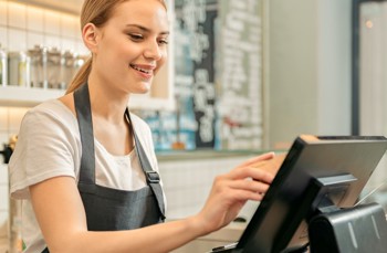 Waitress playing an order 