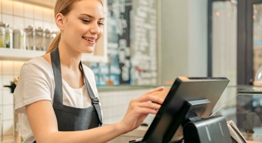 Waitress playing an order 
