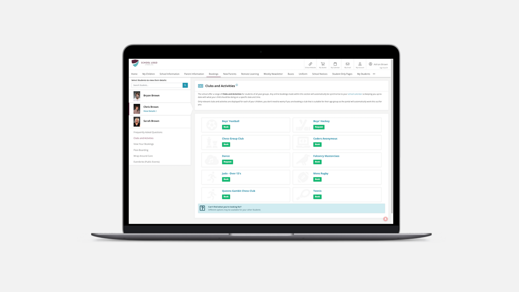 Screenshot of software on a laptop