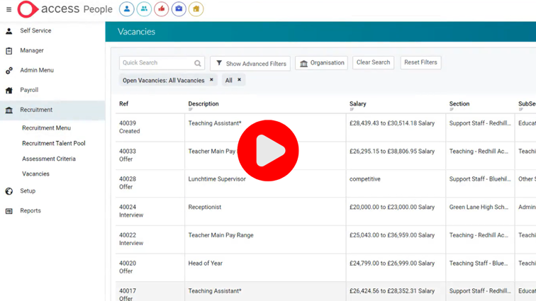 access education people recruitment module video thumnail