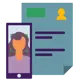 Digital identity check illustration showing a mobile phone scanning a user profile for verification