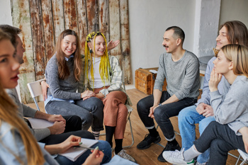 an image of individuals at a community support group benefitting from social care budgets
