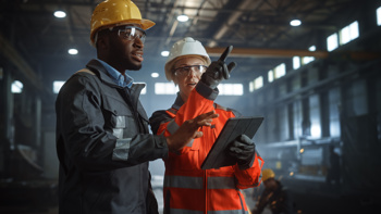 Construction managers discussing work