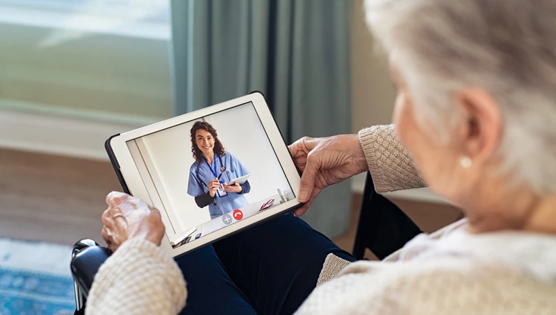 A patient using best-in-class telehealth software